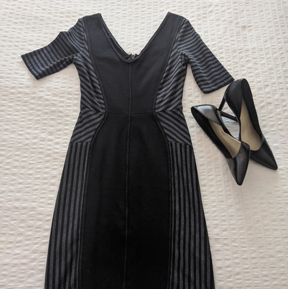 BCBG black and grey fitted dress - Picture 3 of 3